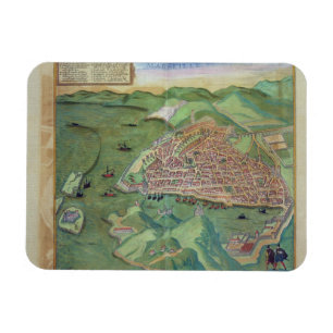 Karte von Marseille, von 'Civitates Orbis Terrarum Magnet
