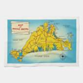 Karte von Martha's Vineyard Geschirrtuch (Horizontal)