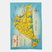 Karte von Martha's Vineyard  Geschirrtuch (Vertikal)
