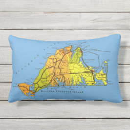 Karte von Martha's Vineyard Kissen Für Draußen