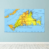 Karte von Marthas Weinberg MA Leinwanddruck (Insitu (Holzboden))