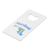 Karte von Maryland Geldbeutel Flaschenöffner (Rückseite Schrägansicht)