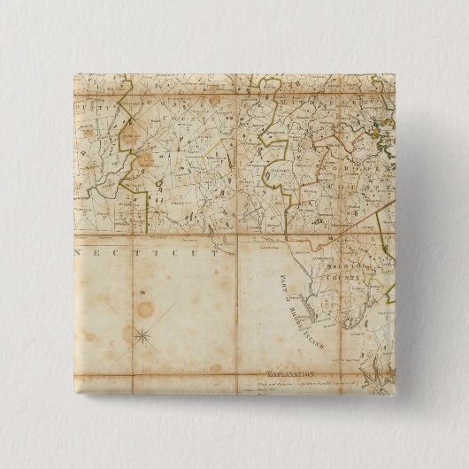 Karte von Massachusetts Button (Vorderseite)