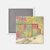 Karte von Massachusetts Connecticut und Rhode Isla Magnet (Vorderseite/Rückseite)