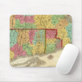 Karte von Massachusetts Connecticut und Rhode Isla Mousepad (Mit Mouse)