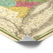 Karte von Massachusetts Connecticut und Rhode Isla Poster (Ecke)