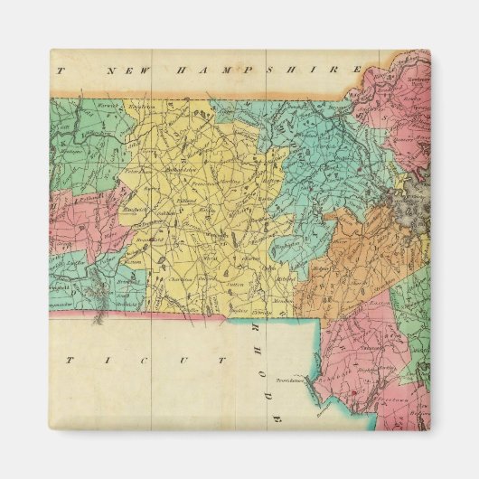 Karte von Massachusetts Magnet (Vorne)