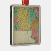 Karte von Massachusetts Silbernes Ornament (Rechts)