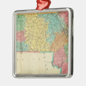 Karte von Massachusetts Silbernes Ornament (Links)