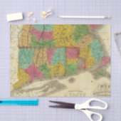 Karte von Massachusetts und von Connecticut Seidenpapier (Handwerk)