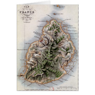 Karte von Mauritius, Illustration 'Paul und