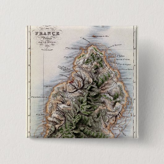 Karte von Mauritius, Illustration 'Paul und Button (Vorderseite)