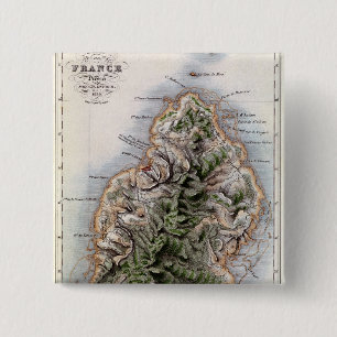 Karte von Mauritius, Illustration 'Paul und Button