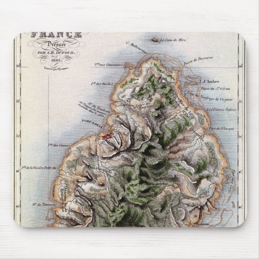 Karte von Mauritius, Illustration 'Paul und Mousepad (Vorne)