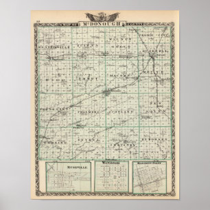 Karte von McDonough County, Rushville Poster