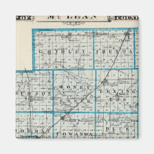 Karte von McLean Landkreis und Le Roy Magnet