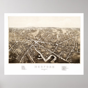 Karte von Medford, Massachusetts ab 1880 Poster