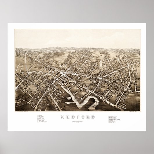 Karte von Medford, Massachusetts von 1880 Poster (Vorne)