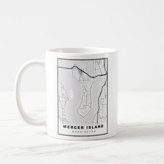 Karte von Mercer Island Kaffeetasse (Links)