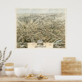 Karte von Meriden, Connecticut von 1875 Poster (Küche)