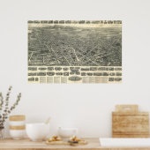 Karte von Meriden Connecticut von 1918 Poster (Küche)