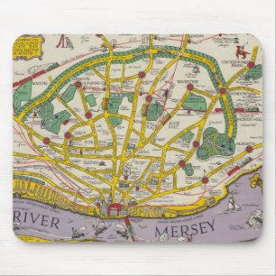 Karte von Merseyside, Liverpool Mousepad