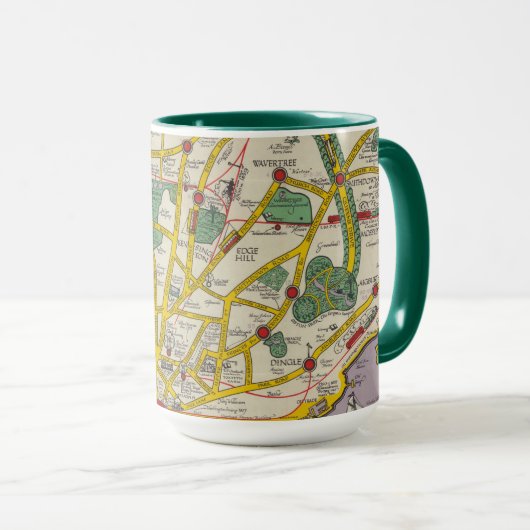 Karte von Merseyside, Liverpool Tasse (VorderseiteRechts)