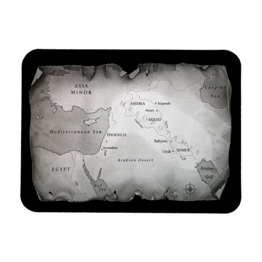 KARTE VON MESOPOTAMIA Magnet 3"x4" (Horizontal)