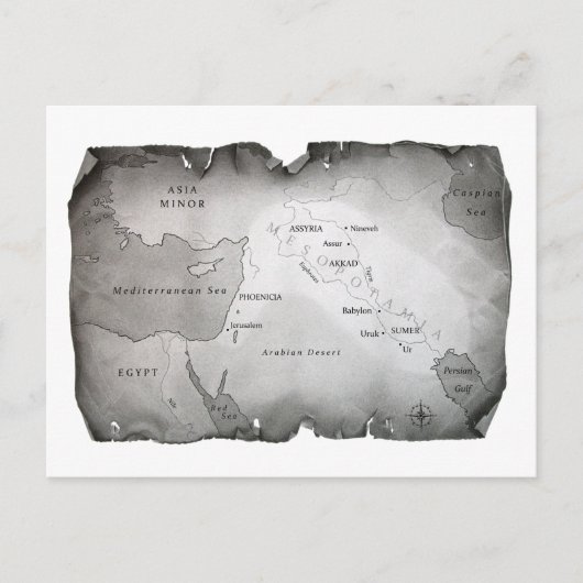 KARTE VON MESOPOTAMIA Postkarte (Vorderseite)