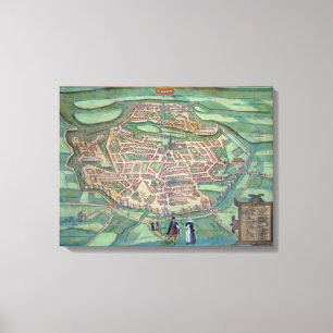 Karte von Metz, von "Civitates Orbis Terrarum" Leinwanddruck