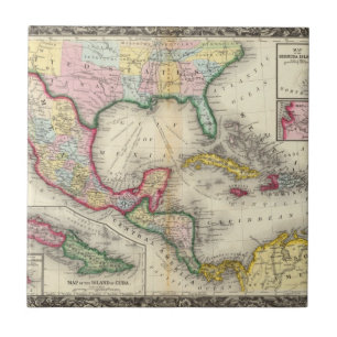 Karte von Mexiko, Mittelamerika Fliese