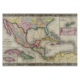 Karte von Mexiko, Mittelamerika Schneidebrett