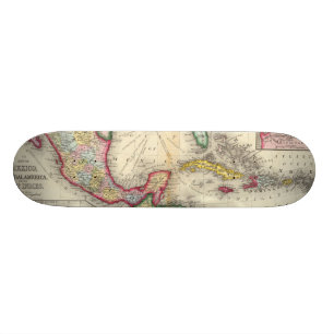 Karte von Mexiko, Mittelamerika Skateboard