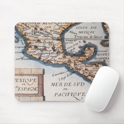 Karte von Mexiko oder von neuem Spanien | 1625 Mousepad (Mit Mouse)
