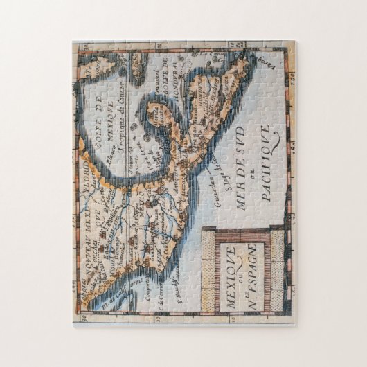Karte von Mexiko oder von neuem Spanien | 1625 Puzzle (Vertikal)