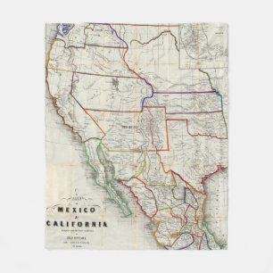 Karte von Mexiko u. von Kalifornien Fleecedecke