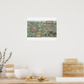 Karte von Mexiko und Cuzco, von 'Civitates Orbis T Poster (Küche)