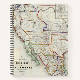 Karte von Mexiko und Kalifornien Notizblock