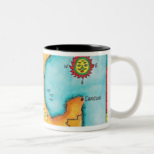 Karte von Mexiko Zweifarbige Tasse