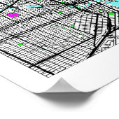 Karte von Miami City Poster (Ecke)