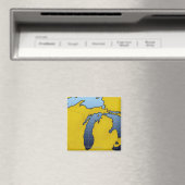 Karte von Michigan 2 Magnet (In Situ (Geschirrspüler))
