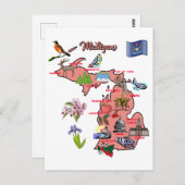 Karte von Michigan mit den Großstädten (Vorne/Hinten)