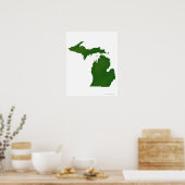 Karte von Michigan Poster (Küche)