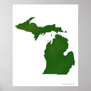 Karte von Michigan Poster