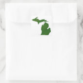 Karte von Michigan Quadratischer Aufkleber (Tasche)