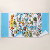 Karte von Michigan Strandtuch (Vorderseite)