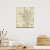 Karte von Milwaukee Poster (Küche)