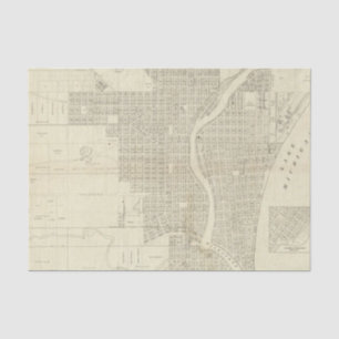Karte von Milwaukee Seidenpapier