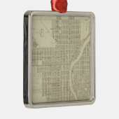 Karte von Milwaukee Silbernes Ornament (Rechts)