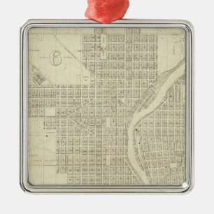 Karte von Milwaukee Silbernes Ornament